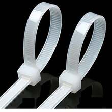 Self-Locking Nylon Ti,Zip Tie Cable Ties Per Pack Of 100, Pull Strength Suitable For Outdoor Workshop Farm(White)Tensile Strength Heavy-Duty Cable Tie Self-Locking Nylon Tie