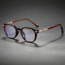 新款波西米亚百搭眼镜，时尚精致金属拼接圆框眼镜 - 無色 - 查看 8