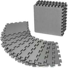 LÍMITE-MX Tapete para Ejercicio con Cuadros de Entrelazado de Espuma EVA, Tapete para Crossfit,Color Negro 12 Piezas de 30 x 30, Espesor de 12mm.(Gray) - Tipo 1 - Ver 2