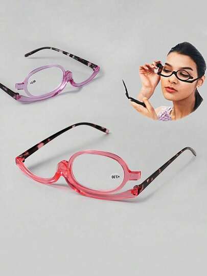 Magnifying Reading Glasses, Rotating Makeup Mirror, Foldable Glasses, Universal Makeup Glasses, Lightweight Polycarbonate Reading Glasses Frame, Magnifying Makeup Reading Glasses, Eyeglasses Accessories, Cat-Eye Frame, Durable Glasses, Multifunctional Magnifying Mirror & Reading Glasses (Foldable Design) For Women,Giveaways,Travel,Cheap Stuff,Travel Essential
