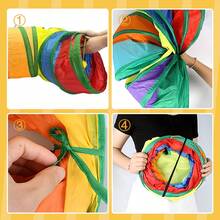 Cat Tunnel, Pipe Cat Toy 3-In-1 Foldable, Indoor Cat Tunnel, Kitten Tunnel, Peek Hole Toy Ball Puppy, Kitten, Kitten, Rabbit, Colorful - 彩色 - 查看 6