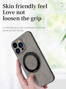 270°旋转商务防震防指纹PU皮革质感手机壳，兼容 17/ Galaxy / Honor / OPPO / Redmi / Infinix，灰色 - 灰色 - 查看 7