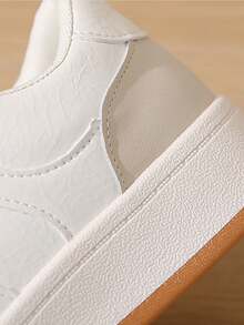 Net Surface Leather Upper Patchwork Dad ShoesWomen's Fashion Casual Sneakers - Breathable & Comfortable, Low-Top Lace-Up Running Shoes With Striped Design, Versatile For All Seasons, Available In White/Green, Light Pink/Blue, Black/White, And Dark Blue/Blackbasket Femmechaussure Femmebaskets Femmes - Khaki - View 6