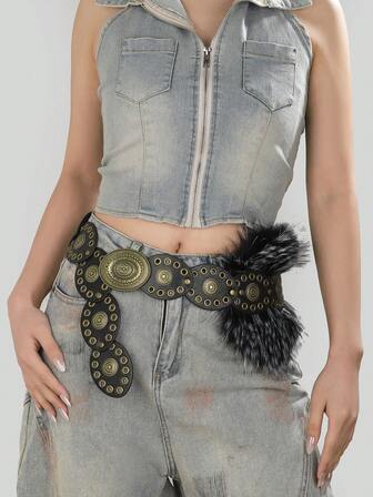 1個 ヴィンテージアメリカンスタイル ウエストベルト ドレス用 レディース 新作夏 ステートメントアクセサリー ヨーロッパアメリカンスタイル - 丈夫なスナップ留め式 - 軽量不織布製 - カジュアルな外出、イブニングイベント、祝祭に最適 - 手洗い可能