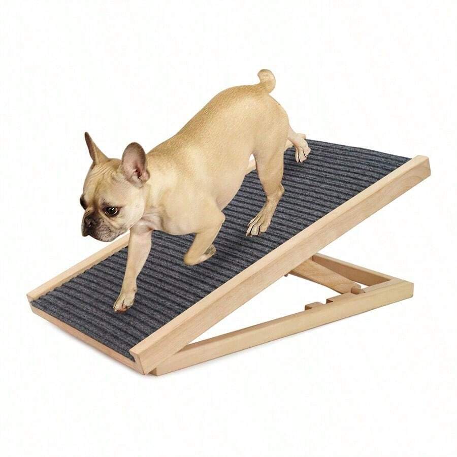 1pc Adjustable Pet Dog Car Ramp Stairs, Wooden Non-Slip Pet Sofa Ramp With Adjustable Height - Multicolor - View 1