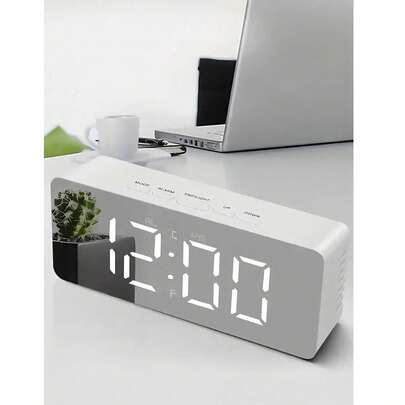 This Auto-Brightness Adjustable Alarm Clock Can Be Used Day And Night. It Is An LED Digital Clock With Dual Alarms, Temperature Display, Automatic Day/Night Brightness Adjustment, 12/24 Hour Format, Snooze Function, And Supports USB/Battery Power. Suitable For Home Desktop Placement, Home Decor, And Also Makes A Great Gift For Friends And Family.