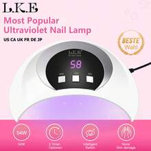 LKE 54W Nail Light, UV LED Light, UV Nail Dryer, Nail Curing Light For Gel Nails With Auto Sensor / 3 Timer Settings, Professional Nail Dryer Gel Polish Curing Light Nail Art Tools (White) - 粉色 - 查看 9