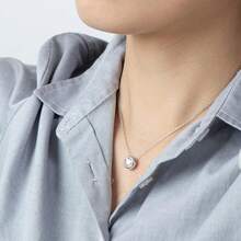 Moissanite Necklaces For Women, 1-3 CT Solitaire Pendant 925 Mother's Day Wedding Gifts For Her2025 - 圓形光環-1CT - 查看 4