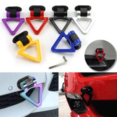 1 pezzo Nuovo gancio di traino universale per auto da corsa, gancio di traino personalizzato per decorazione, installazione adesiva sul paraurti