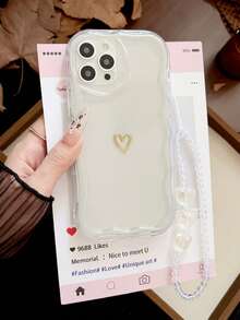 Pulsera de corazón de oro transparente