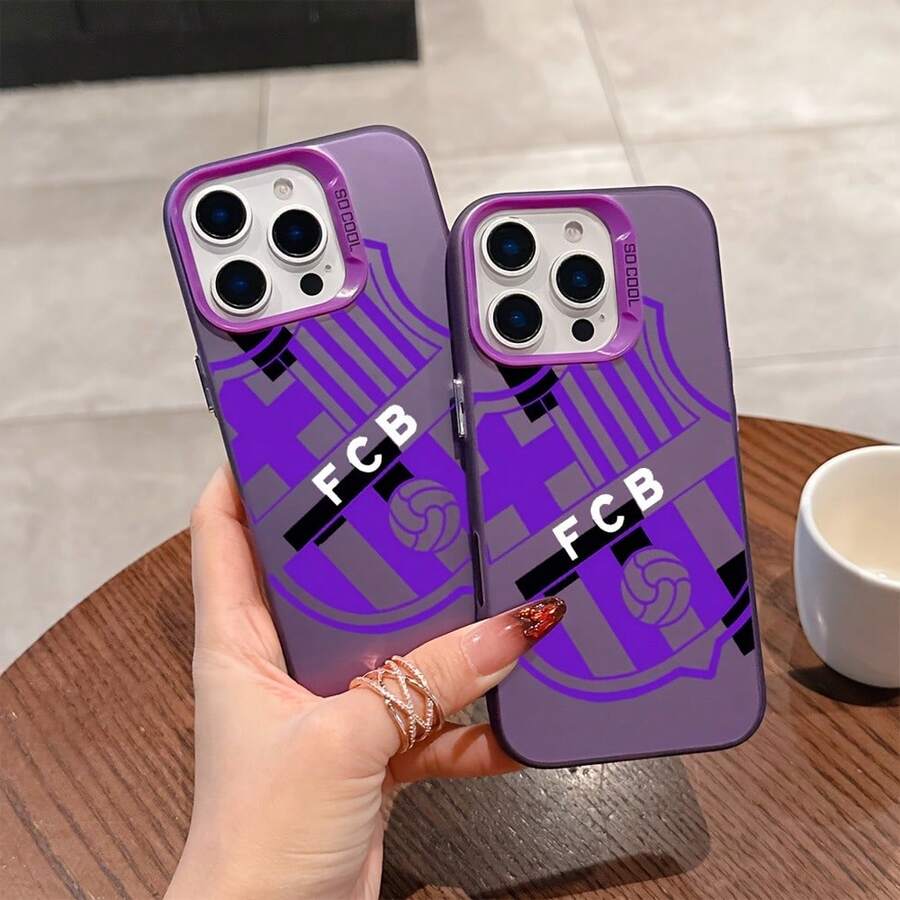 Funda de teléfono Football B-Barca para iPhone 17 16e 16 15 14 13 12 11 Mini Pro Max Air X XR XSMAX 8 7 Plus, cubierta trasera mate anti-caída - Mezcla de colores - Ver 1