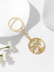 1pc Fashion European Style Hollow Circular Tree Of Life Shaped Keychain Decoration, Embellished With Rhinestones, Suitable For Women Car Keys And Bags Car Accessories Bag Charm Backpack For School Cute Goth Y2k Halloween Accessories Teachers Day Christmas Gift Ideas Bag Lanyards With Id Holder Car Accessories Bag Charms - Multicolor - View 27