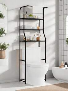 1pc Bathroom Over Toilet Storage Rack, Multi-Tier Floor Standing Bathroom Organizer Shelf, Toiletry Holder, No Drilling Required, Home Bathroom Storage Rack - Multicolor - View 6