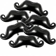 6 sztuk czarnych balonów foliowych z wąsami, bez wstążek, na Dzień Ojca, zaręczyny, urodziny, wieczór kawalerski, dekoracje na zakończenie szkoły