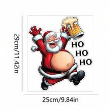 1/3 pezzi Adesivo da parete con Babbo Natale che tiene una birra e ride "HO HO HO", in PVC autoadesivo e impermeabile, adatto per soggiorno, camera da letto, sala da pranzo, studio, bagno, porta, finestra, vetro, decorazione natalizia