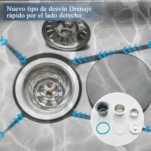 Saetow Juego de fregadero de cocina con grifo abatible, lavavajillas de alta presión y grifo de agua pura, fregadero de acero inoxidable 304 de un solo seno con caño en cascada, accesorios completos para cocina, negro mate/níquel cepillado (75 * 46 cm) - Negro mate 75*46cm - Ver 9