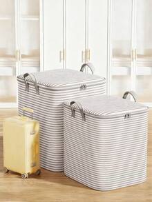 1 pieza Caja de almacenamiento de ropa de gran capacidad, para pantalones, camisas, ropa de abrigo, caja de almacenamiento plegable y portátil, sin soporte interno, bolsa organizadora de armario para dormitorio, caja de almacenamiento de edredones, bolsa de embalaje para mudanzas, accesorios de almacenamiento ahorradores de espacio para el hogar y dormitorio