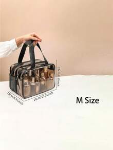 Storage Bag Makeup Travel Bag Make Up Brush Bag Toiletry Bag Transparent Makeup Bag Made Of PVC Material, Hand-Held Toiletry Bag, Cosmetic Storage Bag, Beach Bag, Essential For Traveling Makeup Travel Toiletry Organizer Clear Essentials Gifts Storage Zipper Accessories Nail