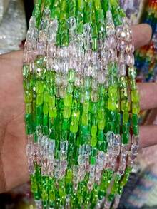 Environ 62 pièces de perles en cristal facetté de couleur mixte de 4x7 mm, matériaux de fabrication de bijoux DIY pour bracelets, colliers et accessoires