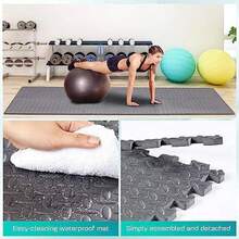 LÍMITE-MX Tapete para Ejercicio con Cuadros de Entrelazado de Espuma EVA, Tapete para Crossfit,Color Negro 12 Piezas de 30 x 30, Espesor de 12mm.(Gray) - Tipo 1 - Ver 6