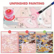 1pc DIY Digital Oil Painting Kit - City Landscape Oil Painting Art Set With Brushes And Paints, Ideal For Stress Relief, Painting By Numbers, Handmade Wall Decor, Artwork, Beginner Painting, Perfect Gift For Friends - Multicolor - View 2