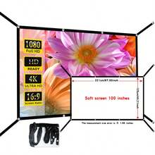 60-72-84-100-120-150 inci - pliabil, călcabil, lavabil, ușor de transportat, ușor de instalat, nu necesită găurire, vine cu cârlige gratuite, ecran de proiecție esențial pentru home theater, grătar în aer liber și camping, perdea portabilă, ecran specific pentru proiector - ediție extinsă - alb - Vizualizare 13