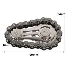1Pc Metal Gear Chain Fidget Toy, Relieve Stress By Rotating Bicycle Chain With Hands, Multiple Ways To Play,Teen Gift, Desk Toy