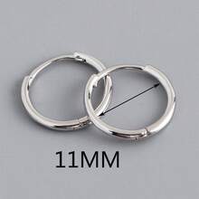 A Pair Of Simple And Fashionable 925 Pure Silver Round Earrings And Ear Cuffs For Women's Jewelry Gift