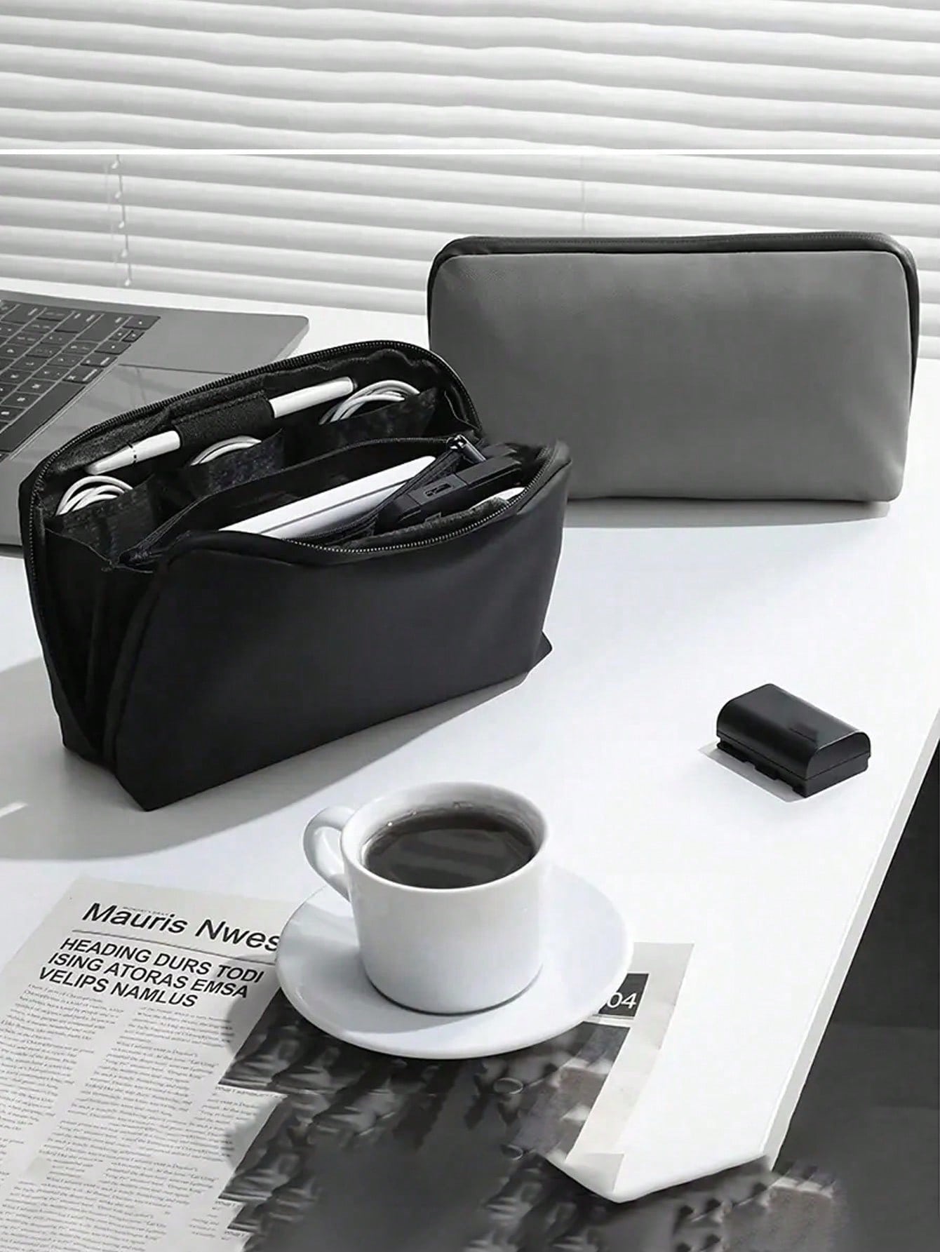 Digital portable storage bag/multi-color, gray digital organizer bag suitable for action camera, photography accessories, USB drives, charging cables, categorized storage, travel carrying bag/charger bag/waterproof charger box/multi-purpose electronics or