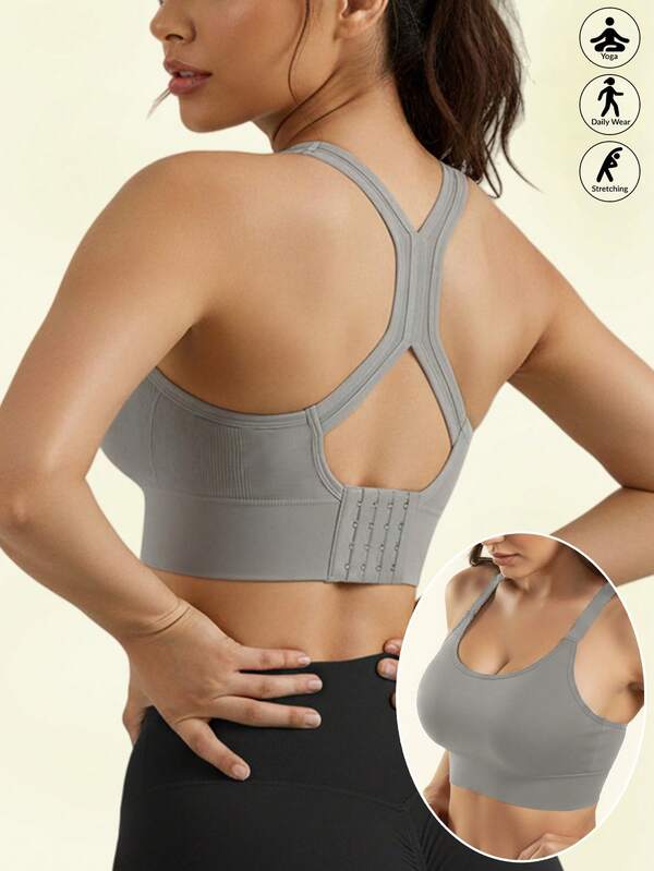 Seamless Shockproof Sports Bra Wireless Gym Tops Underwear Women Cross Top Sports Tank Back Beauty Push Up Bras Yoga Bras For Women Hockproof Running Lingerie Bra