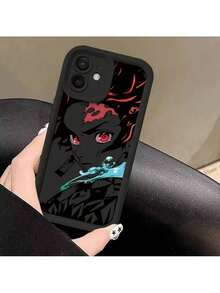 Étui de téléphone cool Anime Slayers compatible avec iPhone 16 15 14 13 12 11 Pro Max Mini XR XS X 7 8 Plus, coque arrière en TPU souple pour une protection contre les chutes. - Noir - Voir 3