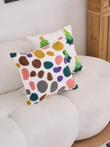 1 pieza Funda de almohada de árbol de Navidad de peluche, funda de almohada de estilo retro para decorar el sofá de la sala de estar, adecuada para cubrir sofás, camas, sillas, dormitorios, salas de estar, cabañas, patios, decoración navideña