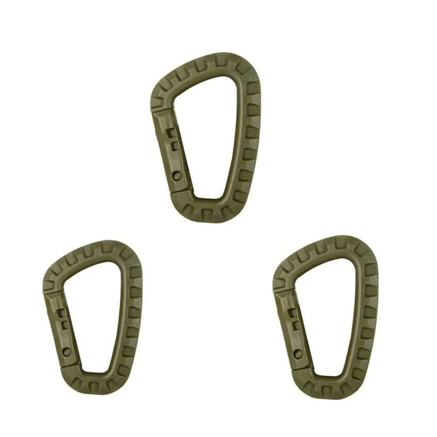 Mosquetón táctico Carabina Karabiner Clip de plástico para cadetes, senderismo y camping - Verde militar - Ver 1