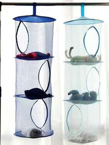 3-Tier Hanging Storage Basket, Cylindrical Enclosed Underwear Bra Dress Basket, Hanging Basket For Shop - Multicolor - View 5