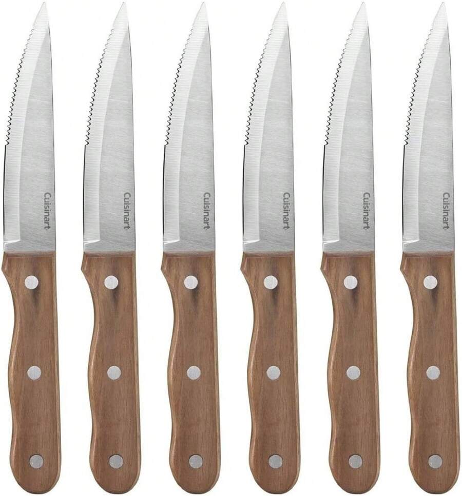 Cuisinart C55W-S6STK Advantage Juego de cuchillos para carne, triple remache, nogal, 6 piezas, Walnut, - pago - Ver 1