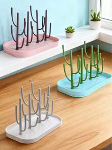 1 pieza Escurridor de biberones con bandeja, Escurridor de biberones de gran capacidad, Secado y drenaje rápido para biberones, chupetes, diseño de soporte desmontable, biberón y chupete no incluidos - Multicolor - Ver 2