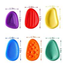 6-Pack Silicone Fidget Sensory Stones|Textured Soft Worry Stones|Office Desk Stress Relief Items|Quiet Classroom Calming Tools|Travel Pocket Anxiety Relief Gadgets|Daily Sensory Training Aids|Home Relaxation Tactile Products - 彩色 - 查看 7