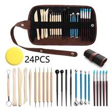 31pcs Pottery Tools Set, Includes Silicone Dotting Pen, Carving Knife, Soft Clay Sculpting, Ceramic Modeling - Clay Tools - View 9