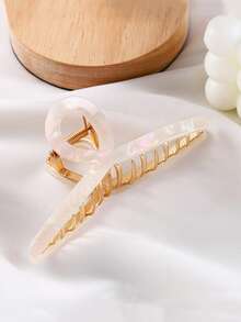 1 件简约高端醋酸纤维大发爪发夹，适合沐浴和发型优雅发夹冬季发饰时尚发夹 - 彩色 - 查看 3