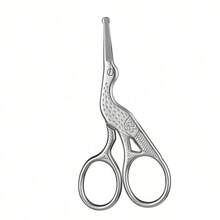 Stainless Steel Embossed Nose Hair Beard Scissors Russian Style Scissors Pointed Round Scissors Eyebrow Trimming Makeup Large Curved Scissors