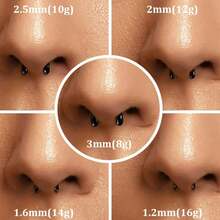 4pcs Glass Septum Retainers 16g 14g 12g 10g 8g, 2pcs Black & 2pcs Clear U-Shape Pincher Tapers With O-Rings For Work, Sports, Surgery, Hypoallergenic{Inchsize_nameinch:Inch1.2mm(16g)Inch} - 1,2mm (16g) - Xem 6