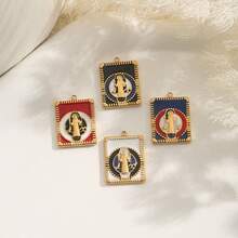 1 szt. Stal nierdzewna 18K pozłacana olejkiem kroplowym i diamentami, wielostylowe wisiorki DIY, zawieszki z zawieszkami, akcesoria do tworzenia biżuterii, akcesoria do tworzenia biżuterii damskiej ze stali nierdzewnej, biżuteria damska ze stali nierdzewnej, akcesoria damskie, odpowiednie do codziennego noszenia przez kobiety i na okazje, na prezent - wisiorek - Zobacz 9