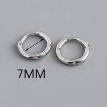 A Pair Of Simple And Fashionable 925 Pure Silver Round Earrings And Ear Cuffs For Women's Jewelry Gift