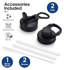 1PC 40oz Insulated Water Bottles With 2 Leak Proof Lids(Spout Lid And Straw Lid), Wide Mouth Sport Water Bottle With Straw, Stainless Steel Powder-Coated Water Flask, Double Walled Vacuum - 藍色漸變 - 查看 3