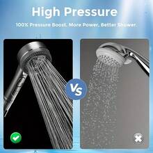 7-Piece Set With Handheld Pressure Shower, Four Spray Modes Ion Shower Head, Equipped With Switch, Water Filter Massage Spray Head And Adjustable Hard Water Bracket - 銀色 - 查看 4