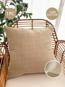 1 vỏ gối trang trí có khóa kéo ẩn, thích hợp trang trí phòng khách, phòng ăn và phòng ngủ, chất liệu giả vải lanh, phong cách tối giản (không kèm ruột gối) - Nhiều màu - Xem 1
