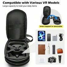 Fashion Sling Bag For Oculus Quest 2/Meta Quest 3/Quest 3S, Hard Travel Carrying Case With Large Storage & Charging Cable Slot, Thickened Lining Crossbody Shoulder Backpack For VR Headset & Controllers, Crossbody Sling Bag For Travel - Grey - View 2