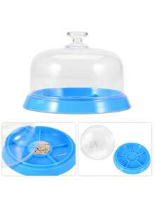 1pc 6-Compartment Watch Repair Dust Cover With Tray, Watch Movement Dust Cover, Moistureproof Anti-Dust Tray Storage Box For Watches Movement Parts, Watch Accessory Organizer