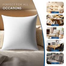 Bedding Throw Pillows Insert (Pack Of 2, White) - 18 X 18/20*20 Inches Bed And Couch Pillows - Indoor Decorative Pillow - 2 White - View 3
