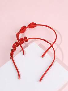 2pcs Girls Cute Strawberry And Cherry Hair Band Fashionable & Delicate Strawberry Decor Headband For Teen - Multicolor - View 6